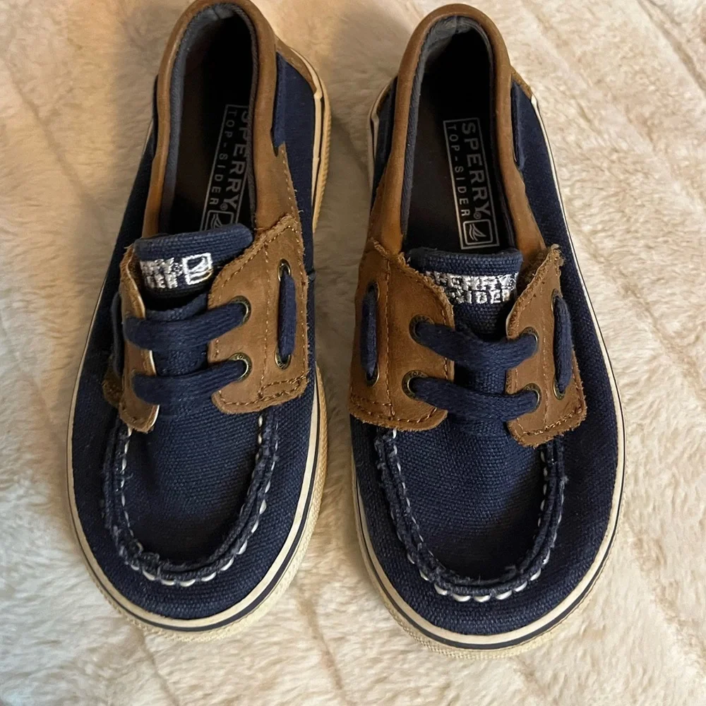 Sperry Toddler Unisex Boys Girls 10.5 Halyard Navy Blue Preppy Classic Boat Shoe